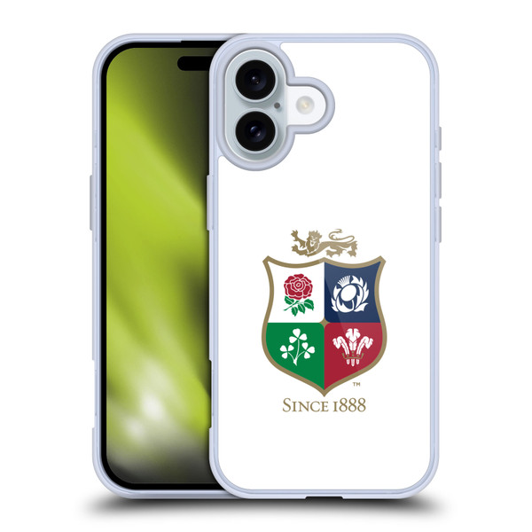 British and Irish Lions Badge White Soft Gel Case for Apple iPhone 16