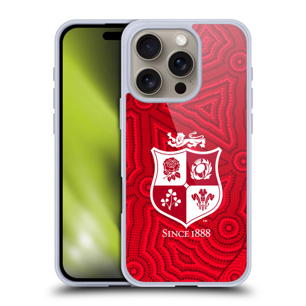 British and Irish Lions Badge Patterns Soft Gel Case for Apple iPhone 16 Pro