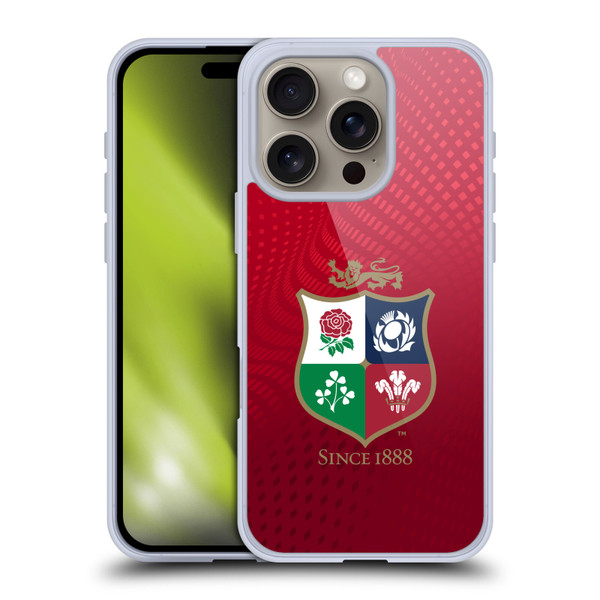 British and Irish Lions Badge Textured Soft Gel Case for Apple iPhone 16 Pro