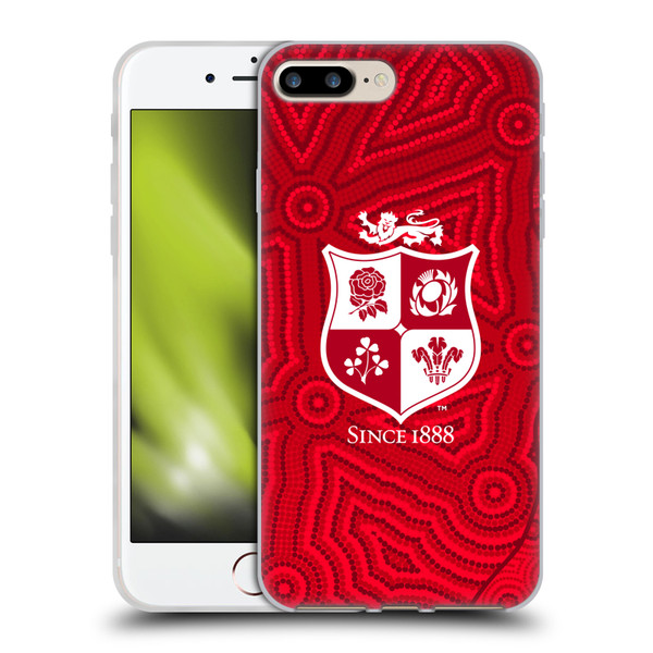 British and Irish Lions Badge Patterns Soft Gel Case for Apple iPhone 7 Plus / iPhone 8 Plus