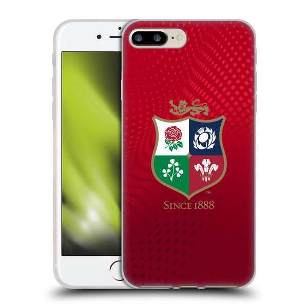 British and Irish Lions Badge Textured Soft Gel Case for Apple iPhone 7 Plus / iPhone 8 Plus