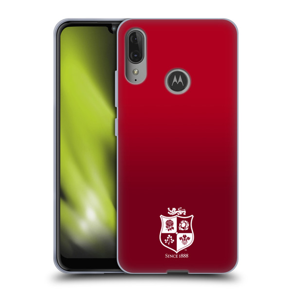 British and Irish Lions Badge Gradient Mono Soft Gel Case for Motorola Moto E6 Plus