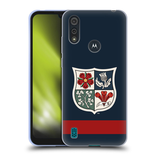 British and Irish Lions Badge Heritage Blue Soft Gel Case for Motorola Moto E6s (2020)