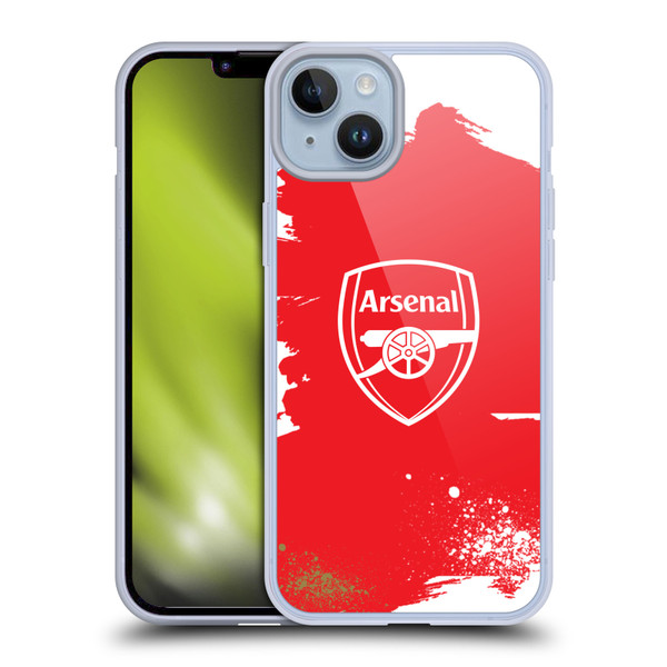Arsenal FC Graffiti Art Crest Soft Gel Case for Apple iPhone 14 Plus