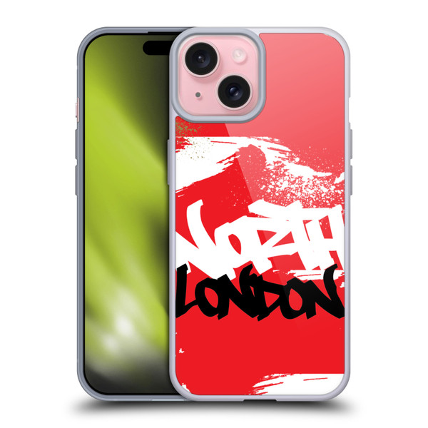 Arsenal FC Graffiti Art North London Soft Gel Case for Apple iPhone 15