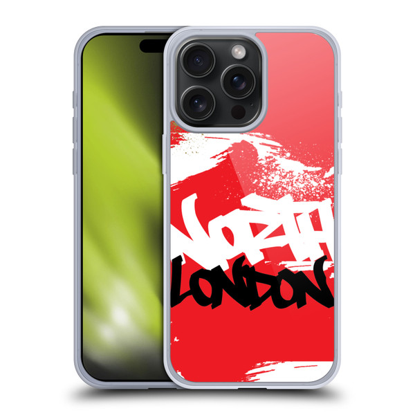 Arsenal FC Graffiti Art North London Soft Gel Case for Apple iPhone 15 Pro Max