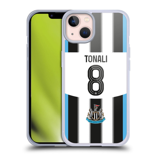 Newcastle United Football Club 2025/26 Players Home Kit 1st Group Sandro Tonali Soft Gel Case for Apple iPhone 13