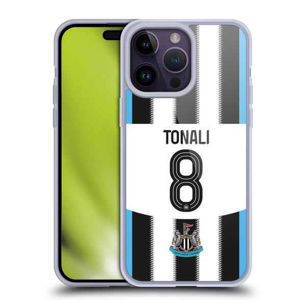 Newcastle United Football Club 2025/26 Players Home Kit 1st Group Sandro Tonali Soft Gel Case for Apple iPhone 14 Pro Max