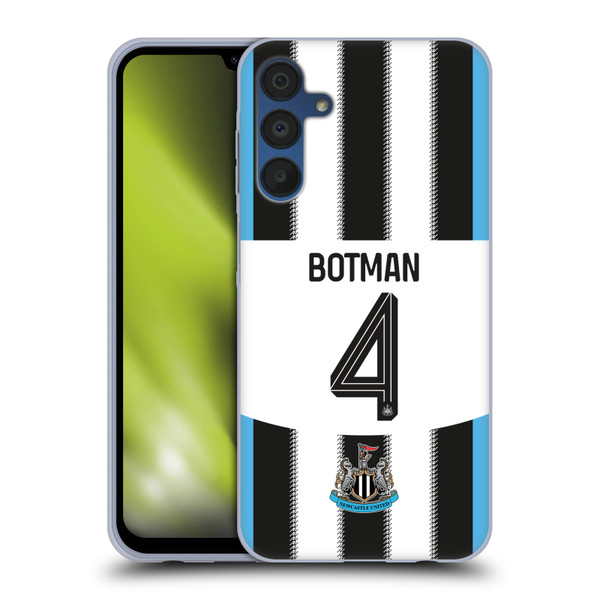 Newcastle United Football Club 2025/26 Players Home Kit 2nd Group Sven Botman Soft Gel Case for Samsung Galaxy A15