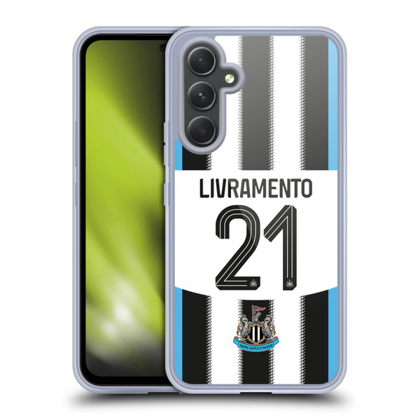 Newcastle United Football Club 2025/26 Players Home Kit 2nd Group Valentino Livramento Soft Gel Case for Samsung Galaxy A54 5G