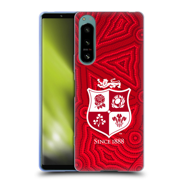 British and Irish Lions Badge Patterns Soft Gel Case for Sony Xperia 5 IV