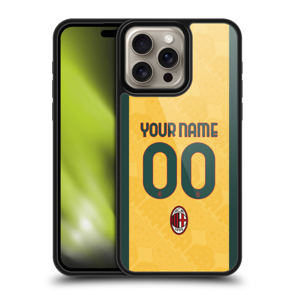 Custom Customised Personalised AC Milan 2024/25 Kit Third Gel Armour Case For Apple iPhone 16 Pro Max
