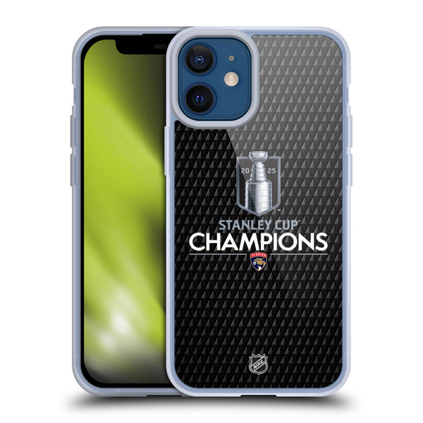 NHL 2025 Stanley Cup Champions Florida Panthers Puck Pattern Soft Gel Case for Apple iPhone 12 Mini