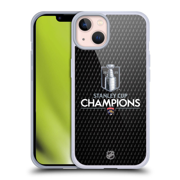 NHL 2025 Stanley Cup Champions Florida Panthers Puck Pattern Soft Gel Case for Apple iPhone 13