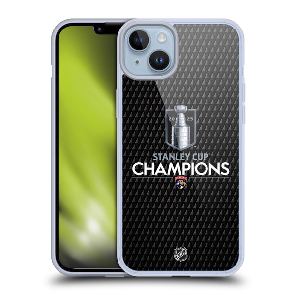 NHL 2025 Stanley Cup Champions Florida Panthers Puck Pattern Soft Gel Case for Apple iPhone 14 Plus