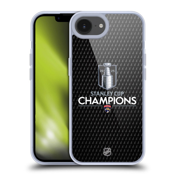 NHL 2025 Stanley Cup Champions Florida Panthers Puck Pattern Soft Gel Case for Apple iPhone 16e