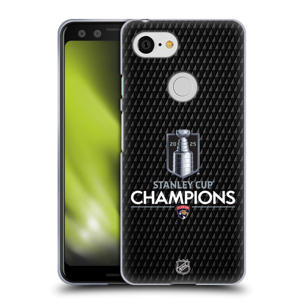 NHL 2025 Stanley Cup Champions Florida Panthers Puck Pattern Soft Gel Case for Google Pixel 3