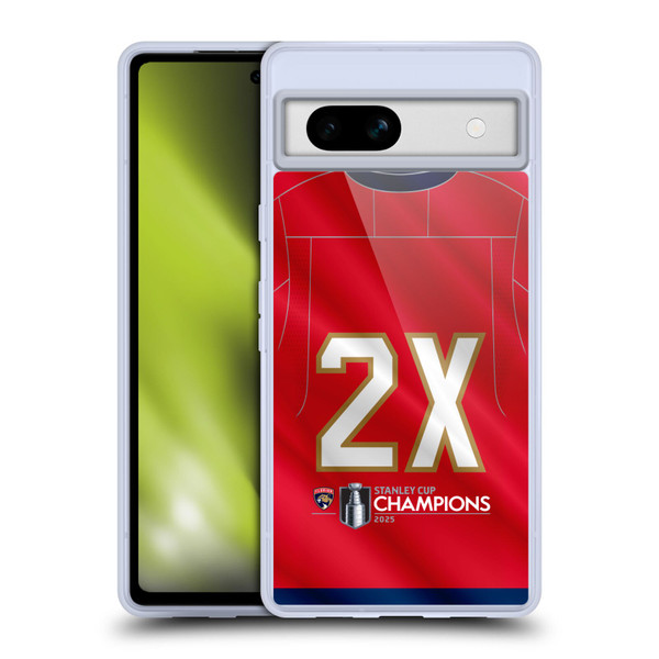 NHL 2025 Stanley Cup Champions Florida Panthers Jersey Soft Gel Case for Google Pixel 7a