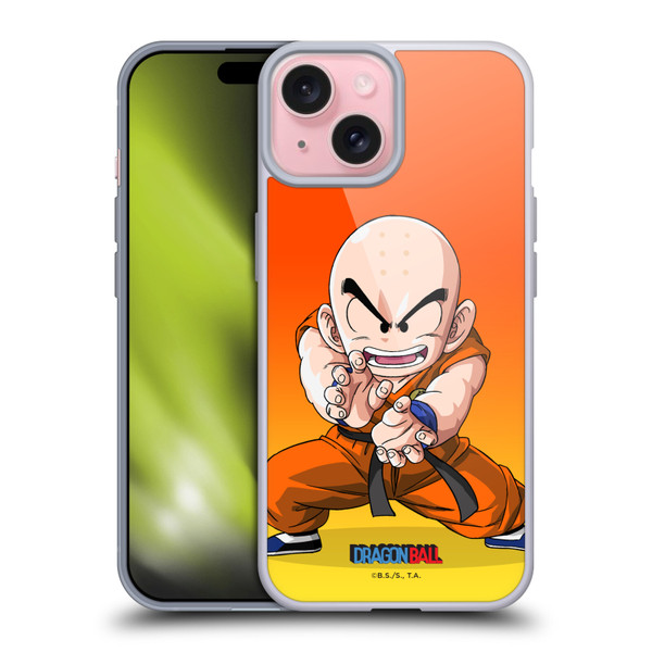 Dragon Ball Characters Krillin Soft Gel Case for Apple iPhone 15