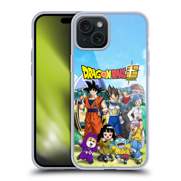 Dragon Ball Super Future Trunks Arc Characters Group Soft Gel Case for Apple iPhone 15 Plus
