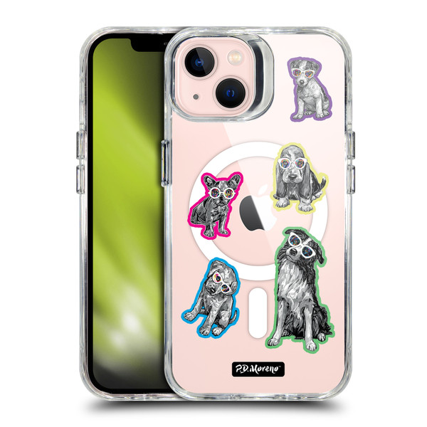 P.D. Moreno Gothic Art Dogs Greyscale SHOCKPROOF BUMPER CASE COMPATIBLE WITH Apple iPhone 13 & MAGSAFE