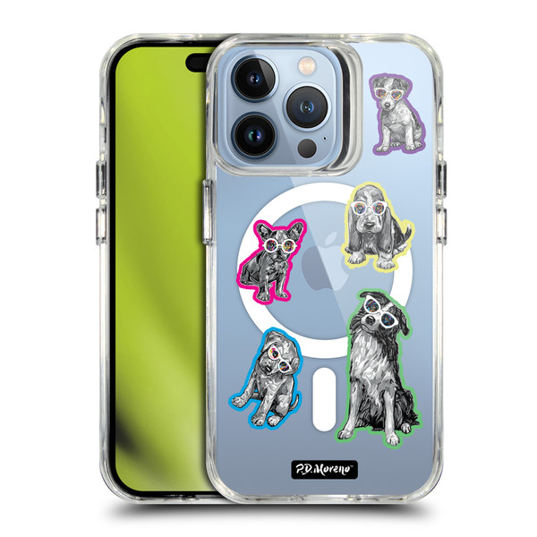 P.D. Moreno Gothic Art Dogs Greyscale SHOCKPROOF BUMPER CASE COMPATIBLE WITH Apple iPhone 13 Pro & MAGSAFE