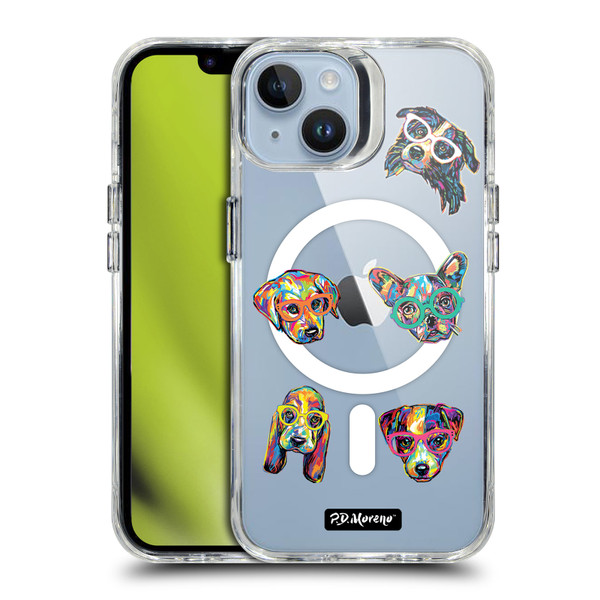 P.D. Moreno Gothic Art Dog Heads SHOCKPROOF BUMPER CASE COMPATIBLE WITH Apple iPhone 14 & MAGSAFE