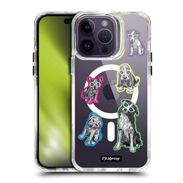 P.D. Moreno Gothic Art Dogs Greyscale SHOCKPROOF BUMPER CASE COMPATIBLE WITH Apple iPhone 14 Pro Max & MAGSAFE