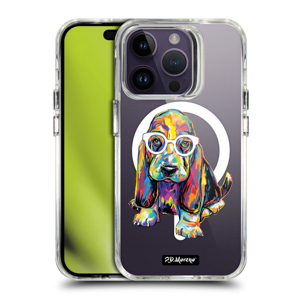 P.D. Moreno Gothic Art Basset Hound SHOCKPROOF BUMPER CASE COMPATIBLE WITH Apple iPhone 14 Pro & MAGSAFE