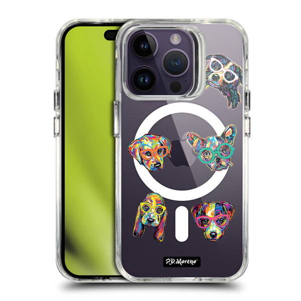 P.D. Moreno Gothic Art Dog Heads SHOCKPROOF BUMPER CASE COMPATIBLE WITH Apple iPhone 14 Pro & MAGSAFE