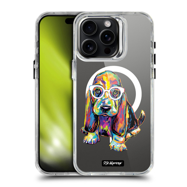 P.D. Moreno Gothic Art Basset Hound SHOCKPROOF BUMPER CASE COMPATIBLE WITH Apple iPhone 15 Pro Max & MAGSAFE