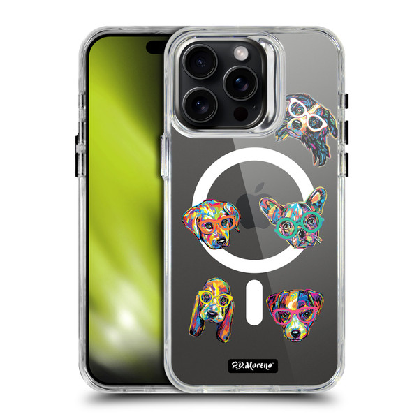 P.D. Moreno Gothic Art Dog Heads SHOCKPROOF BUMPER CASE COMPATIBLE WITH Apple iPhone 15 Pro Max & MAGSAFE