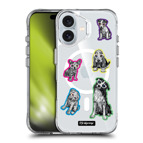 P.D. Moreno Gothic Art Dogs Greyscale SHOCKPROOF BUMPER CASE COMPATIBLE WITH Apple iPhone 16 & MAGSAFE