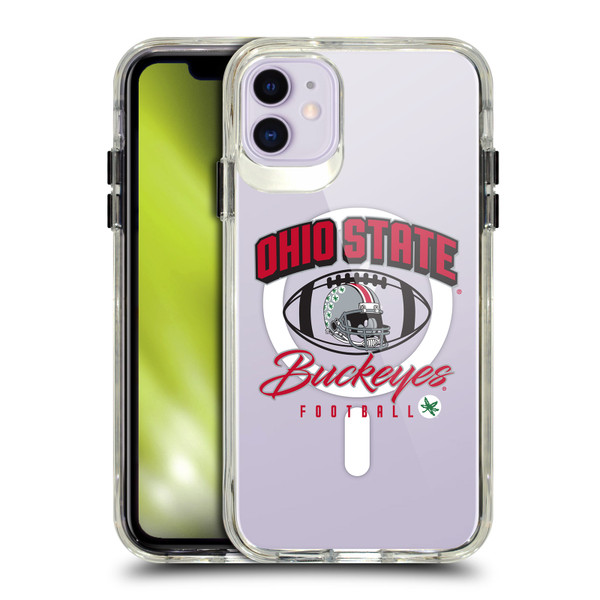 Ohio State University Logo Icon Football SHOCKPROOF BUMPER CASE COMPATIBLE WITH Apple iPhone 11 & MAGSAFE