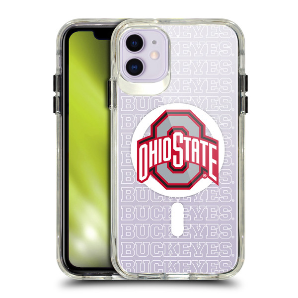 Ohio State University Logo Icon Outline Buckeyes SHOCKPROOF BUMPER CASE COMPATIBLE WITH Apple iPhone 11 & MAGSAFE