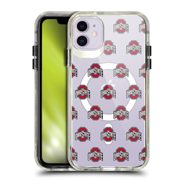 Ohio State University Logo Icon Pattern SHOCKPROOF BUMPER CASE COMPATIBLE WITH Apple iPhone 11 & MAGSAFE