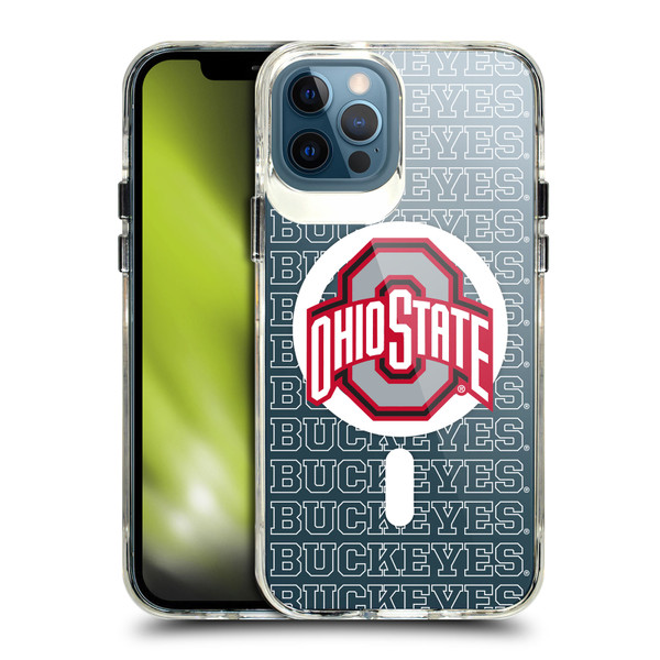 Ohio State University Logo Icon Outline Buckeyes SHOCKPROOF BUMPER CASE COMPATIBLE WITH Apple iPhone 12 / iPhone 12 Pro & MAGSAFE