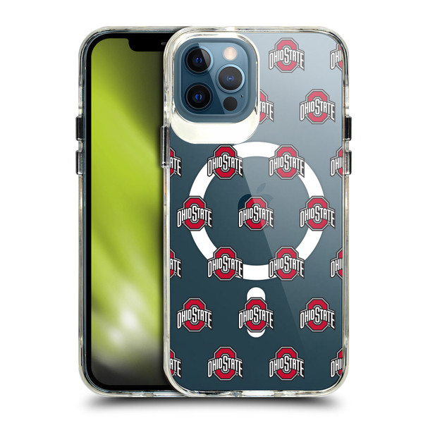 Ohio State University Logo Icon Pattern SHOCKPROOF BUMPER CASE COMPATIBLE WITH Apple iPhone 12 / iPhone 12 Pro & MAGSAFE