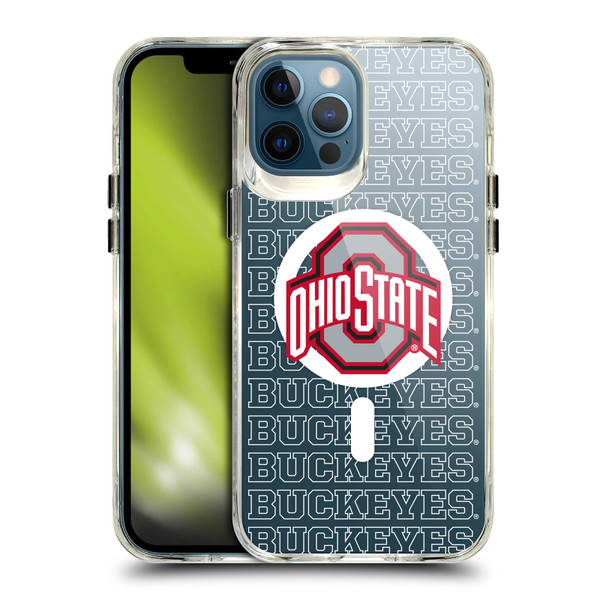 Ohio State University Logo Icon Outline Buckeyes SHOCKPROOF BUMPER CASE COMPATIBLE WITH Apple iPhone 12 Pro Max & MAGSAFE