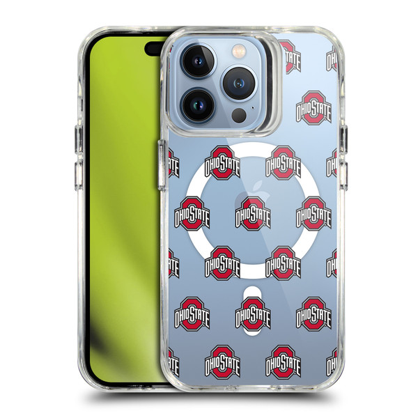 Ohio State University Logo Icon Pattern SHOCKPROOF BUMPER CASE COMPATIBLE WITH Apple iPhone 13 Pro & MAGSAFE