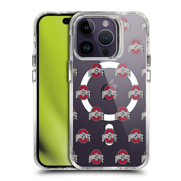 Ohio State University Logo Icon Pattern SHOCKPROOF BUMPER CASE COMPATIBLE WITH Apple iPhone 14 Pro & MAGSAFE