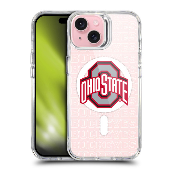 Ohio State University Logo Icon Outline Buckeyes SHOCKPROOF BUMPER CASE COMPATIBLE WITH Apple iPhone 15 & MAGSAFE