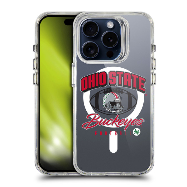 Ohio State University Logo Icon Football SHOCKPROOF BUMPER CASE COMPATIBLE WITH Apple iPhone 15 Pro & MAGSAFE