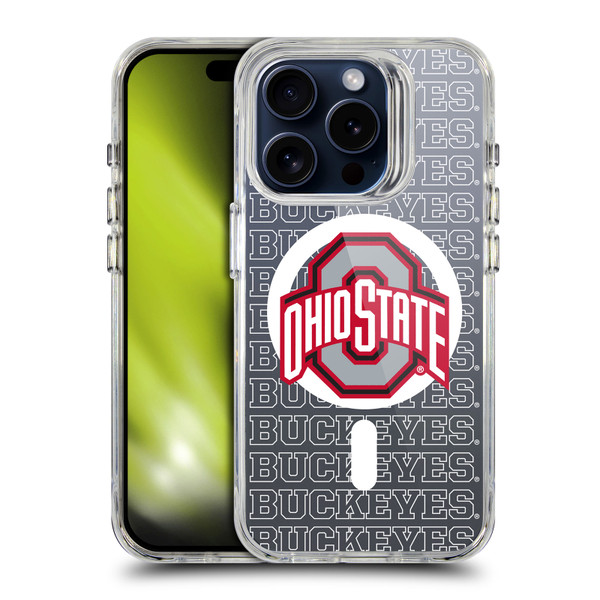 Ohio State University Logo Icon Outline Buckeyes SHOCKPROOF BUMPER CASE COMPATIBLE WITH Apple iPhone 15 Pro & MAGSAFE