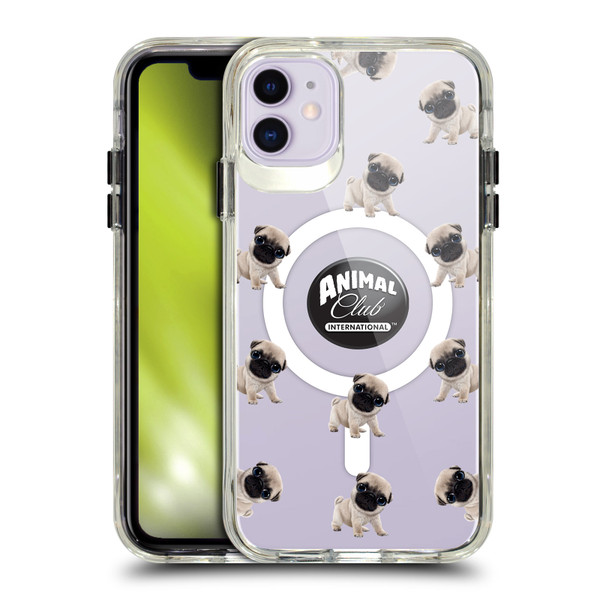 Animal Club International Icons Pug Pattern SHOCKPROOF BUMPER CASE COMPATIBLE WITH  & MAGSAFE Apple iPhone 11