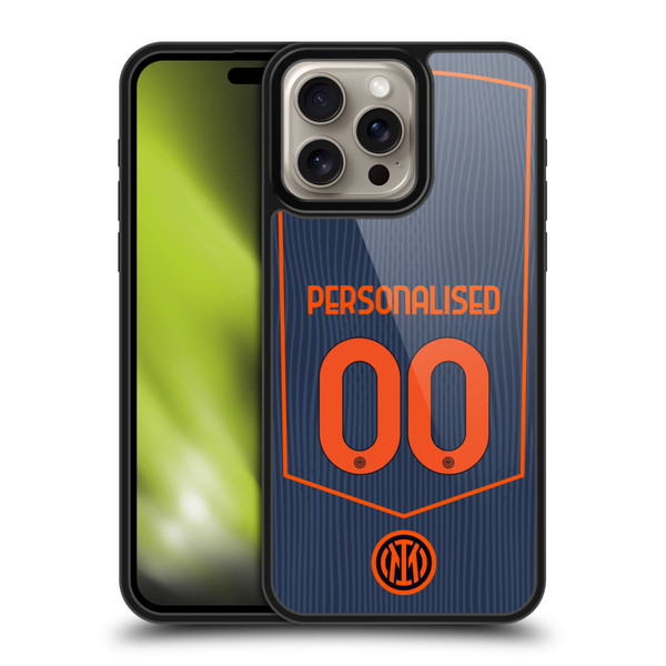 Custom Customised Personalised Inter Milan 2025/26 Players Home Kit Third Gel Armour Case For Apple iPhone 16 Pro Max