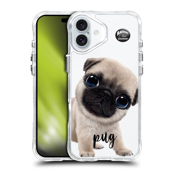 Animal Club International Icons Pug SHOCKPROOF BUMPER CASE COMPATIBLE WITH  & MAGSAFE Apple iPhone 16 Plus