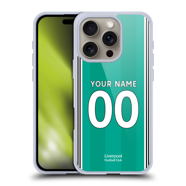 Custom Customised Personalised Liverpool Football Club 2025/26 Kit Third Soft Gel Case for Apple iPhone 16 Pro