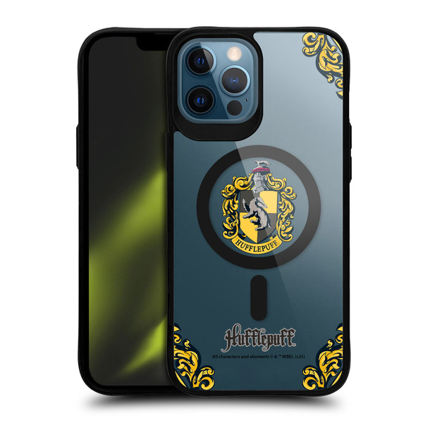Harry Potter Houses Hufflepuff BLACK SHOCKPROOF BUMPER CASE COMPATIBLE WITH Apple iPhone 12 Pro Max & MAGSAFE