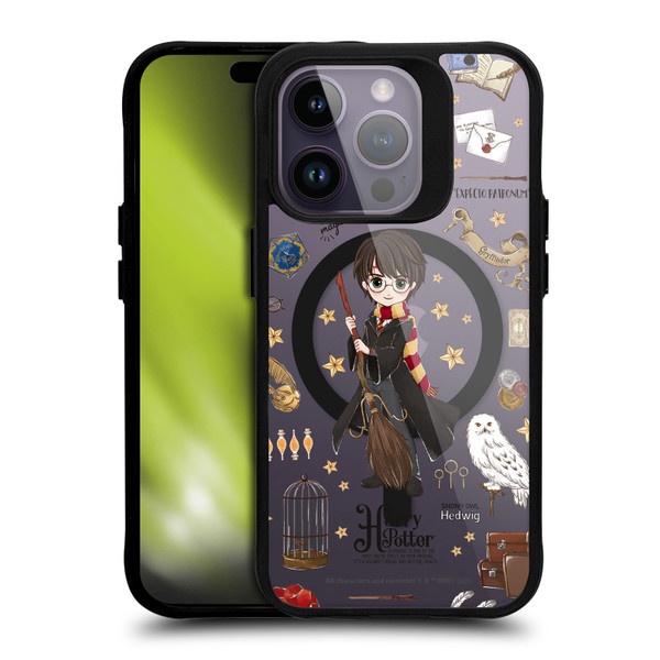 Harry Potter Magical Icons Harry Potter BLACK SHOCKPROOF BUMPER CASE COMPATIBLE WITH Apple iPhone 14 Pro & MAGSAFE